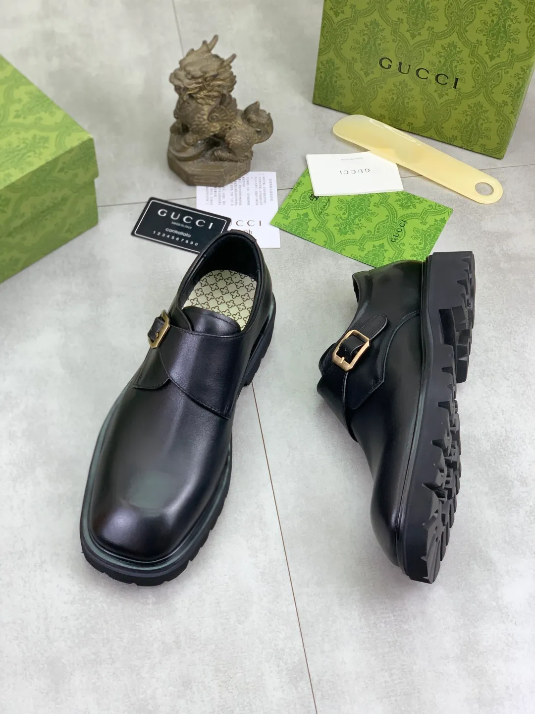 Men's Men's Shoes 💰P580 [New Style] 💰💎💎💎 [Gucci] GUCCI high-end men's formal business leather shoes, original order 1:1! Original imported high-end calfskin, original metal buckle, imported first-layer pigskin lining for feet, original high-end outsole, men's shoe size: 38-44